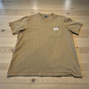 Northyard Mens Khaki Tan Short Sleeve Pocket T Shirt XL 100% Cotton Casual